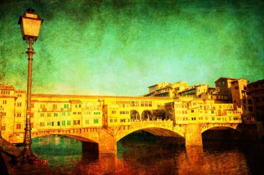 Vintage tarzı resim Ponte Vecchio