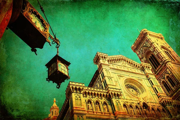 复古风格的佛罗伦萨大教堂的图片 — 图库照片
