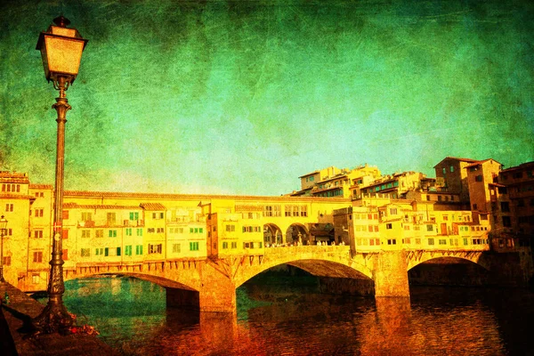 Vintage tarzı resim Ponte Vecchio — Stok fotoğraf