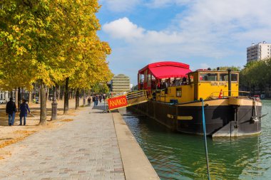 Canal de l'Ourcq Paris, Fransa'da, görüntüleme