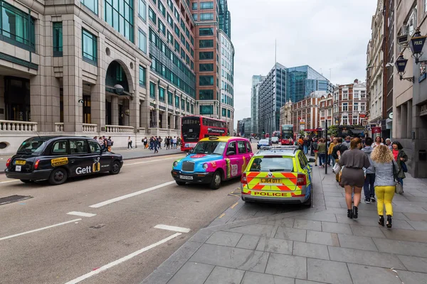 Widok ulicy Bishopsgate w Londynie — Zdjęcie stockowe