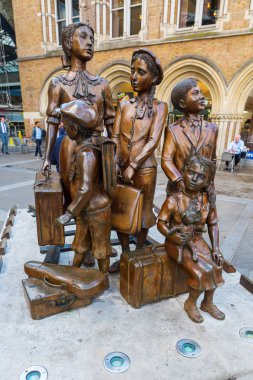 Kindertransport - The Arrival memorial in London, UK clipart