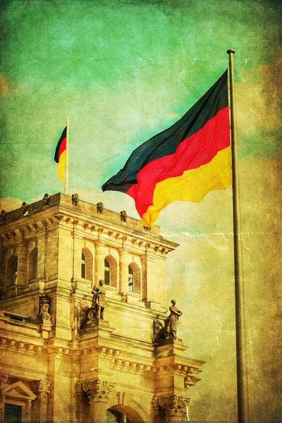 A berlini Reichstag vintage stílusú képe — Stock Fotó