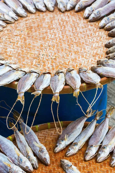 Peixes colocados para secar em Tai O, Hongkong — Fotografia de Stock