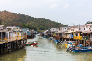 tipik Uzunbacak Tai O, Lantau Island, Hong Kong'da evler