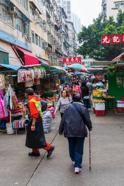 Marknaden street i Kowloon, Hongkong — Stockfoto