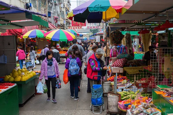 Marknaden street i Kowloon, Hongkong — Stockfoto