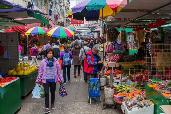 Tržní ulice v Kowloon, Hong Kong — Stock fotografie