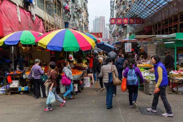 Market street in Kowloon, Hong Kong — Stock Photo, Image