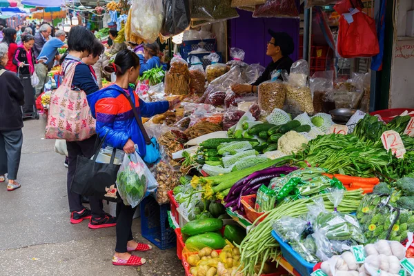 Marknaden street i Kowloon, Hongkong — Stockfoto