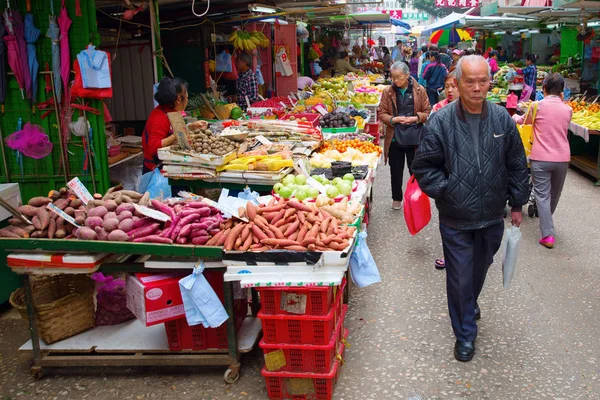 Tržní ulice v Kowloon, Hong Kong — Stock fotografie