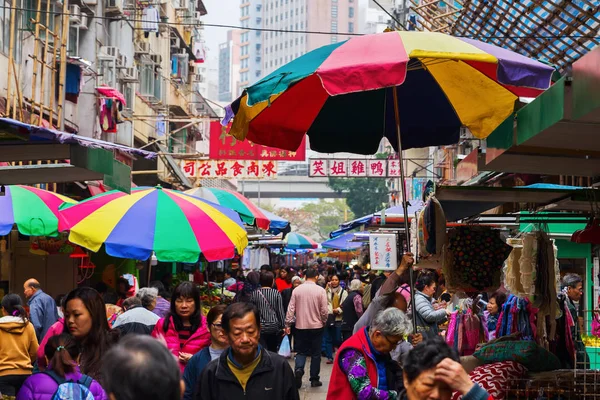 Marknaden street i Kowloon, Hongkong — Stockfoto