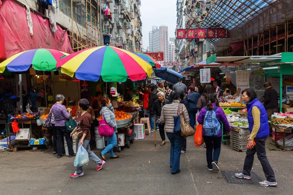 Marknaden street i Kowloon, Hongkong — Stockfoto