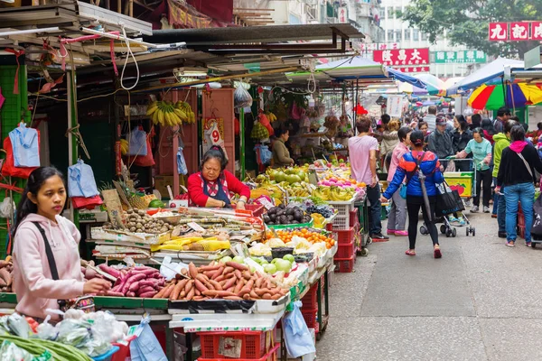 Marknaden street i Kowloon, Hongkong — Stockfoto