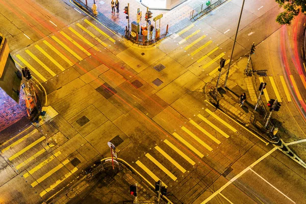 Luftaufnahme einer Kreuzung in Hongkong — Stockfoto