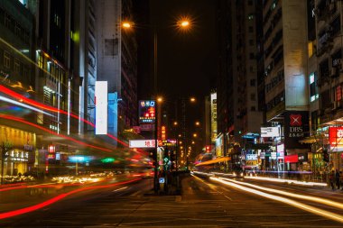 Kowloon, Hong Kong geceleri sokak sahne