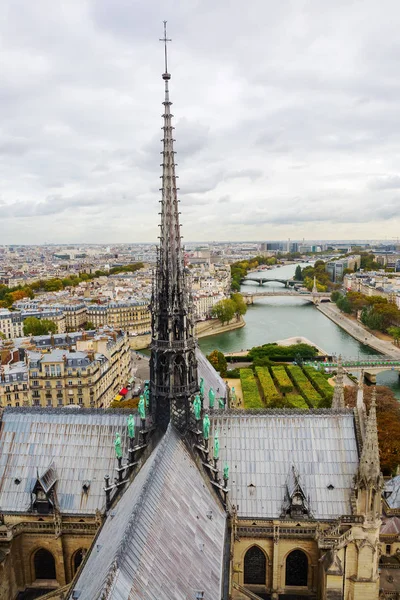 Letecký pohled od Notre Dame de Paris — Stock fotografie