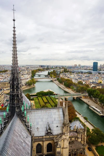 Letecký pohled od Notre Dame de Paris — Stock fotografie