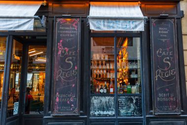 tarihsel kafe üzerinde Ile Saint Louis, Paris, Fransa