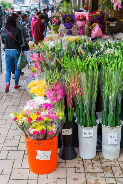 Květinový trh v Kowloon, Hong Kong — Stock fotografie
