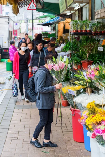 Flower market in Kowloon, Hong Kong — Stock Photo, Image