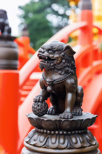 Scultura leone cinese a Hong Kong — Foto Stock