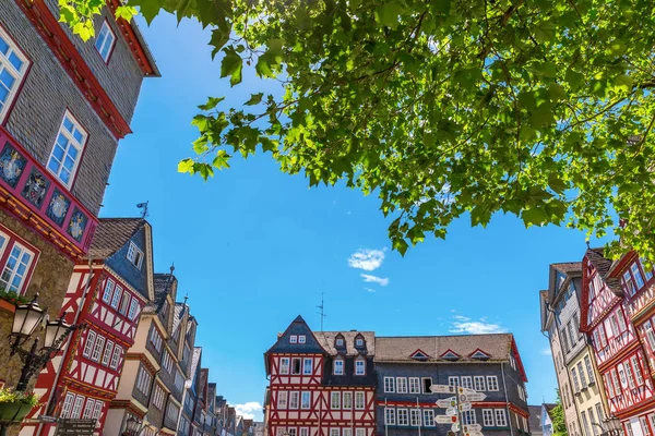 Cityscape at the market square in Herborn, Germany — Stock Photo, Image