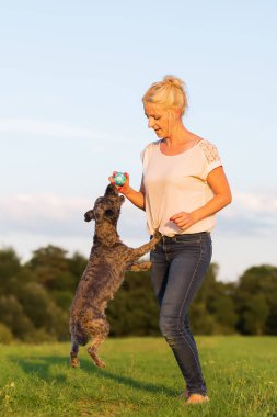 kadın korkunç hibrid açık havada ile çalış