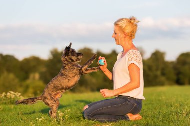 kadın korkunç hibrid açık havada ile çalış