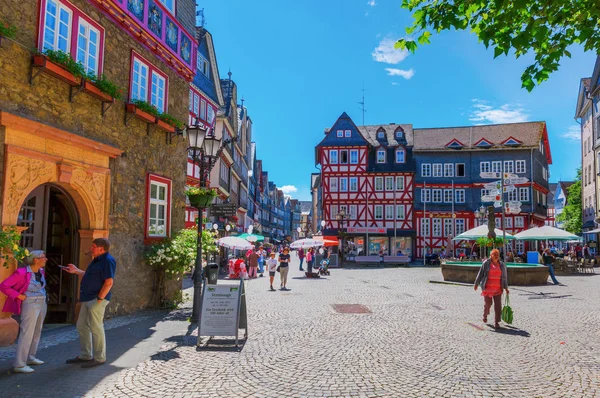 Piața din orașul vechi Herborn, Germania — Fotografie, imagine de stoc