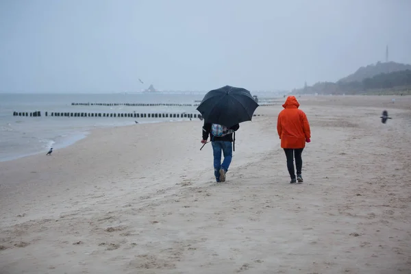 Rainy beach near Heringsdorf, Germany — Stock Photo, Image