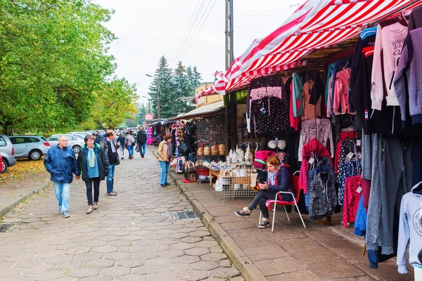 Berömda polska marknaden i Swinoujscie, Polen — Stockfoto