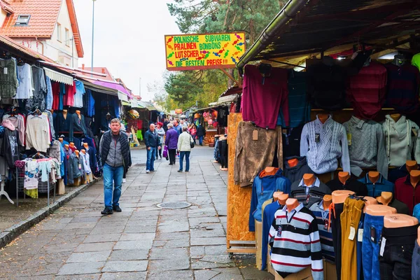 Famoso mercado polonês em Swinoujscie, Polônia — Fotografia de Stock