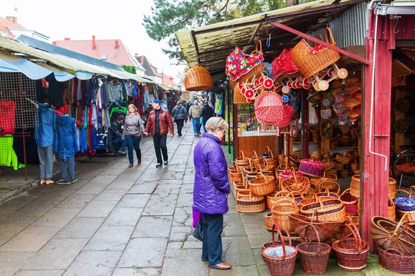 Beroemde Poolse markt in Swinoujscie, Polen — Stockfoto