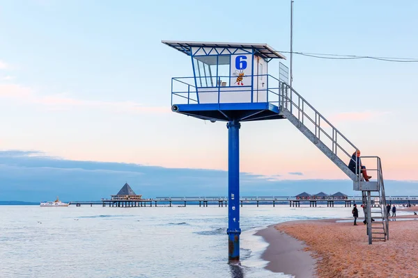 Escena de la playa en Usedom en la costa del Mar Báltico — Foto de Stock