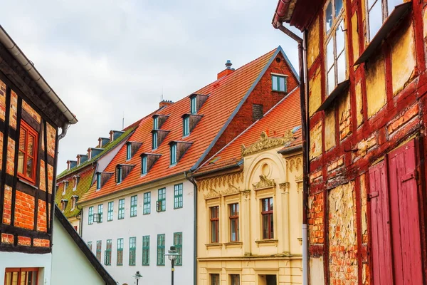 Historische gebouwen in Wolgast, Mecklenburg-Voor-Pommeren, en — Stockfoto