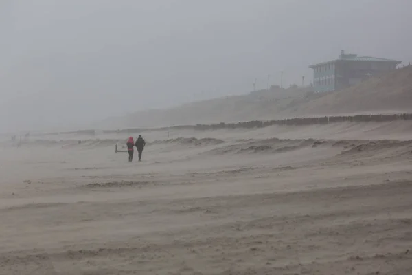 Heavy Storm Beach Northern Sea Zandvoort Netherlands — Stock Photo, Image