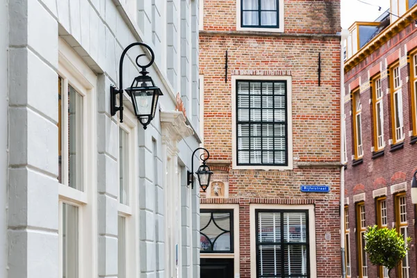 Foto Van Gevels Van Historische Gebouwen Goes Nederland — Stockfoto