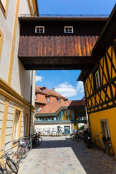 Foto Van Een Steegje Het Oude Centrum Van Bamberg Duitsland — Stockfoto
