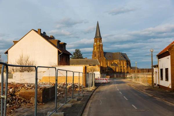 Blick Auf Noch Verbliebene Häuser Kerpen Manheim Die Größtenteils Für — Stockfoto