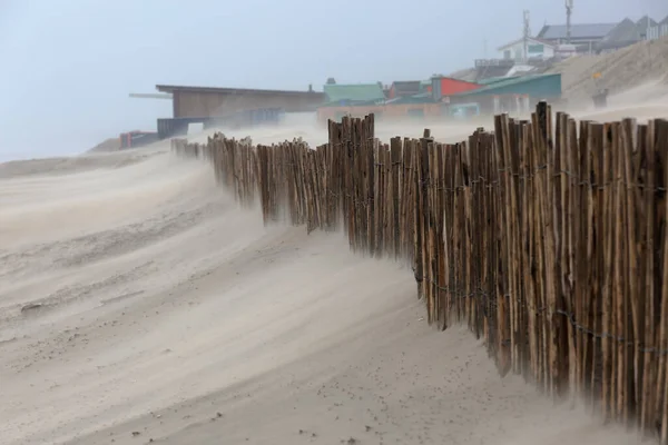 Giornata Forte Tempesta Sulla Spiaggia Bloemendaal Aan Zee Paesi Bassi — Foto Stock