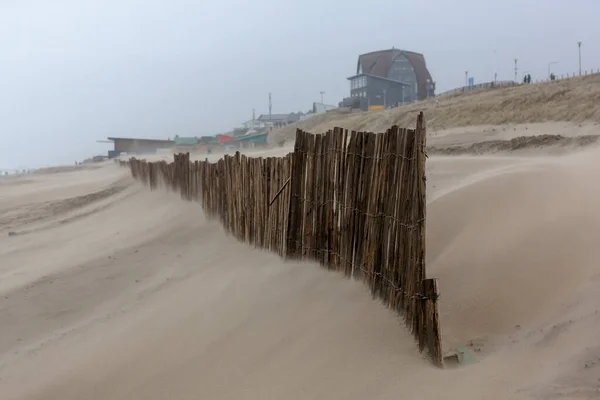 Ciężki Dzień Burzy Plaży Bloemendaal Aan Zee Holandia — Zdjęcie stockowe