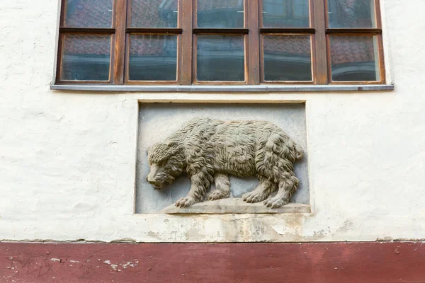 Foto Detalhe Arquitetônico Uma Casa Velha Stralsund Alemanha — Fotografia de Stock