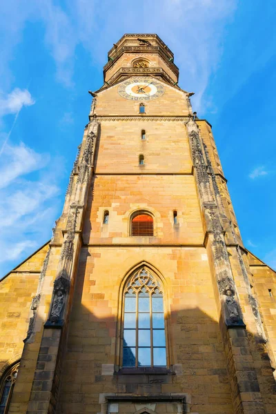 Almanya Nın Stuttgart Kentindeki Stiftskirche Nin Çan Kulesinin Resmi — Stok fotoğraf