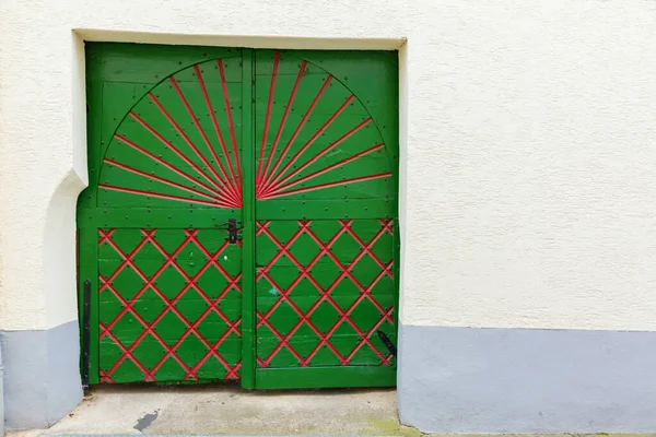 Portão Colorido Uma Casa Histórica Linz Rhein Alemanha — Fotografia de Stock