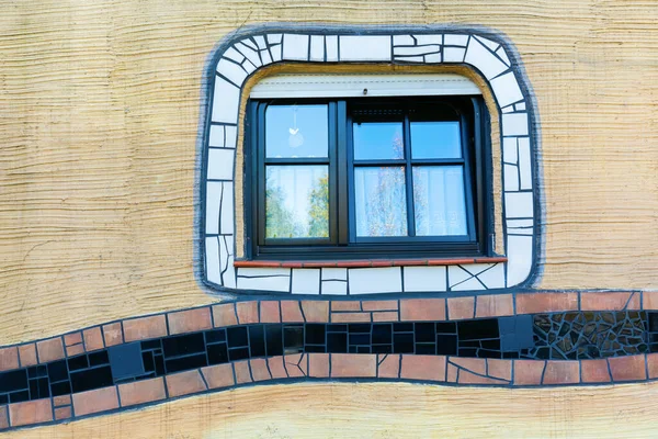Darmstadt Germany April 2018 Facade Detail Waldspirale Building Darmstadt Designed — Stock Photo, Image