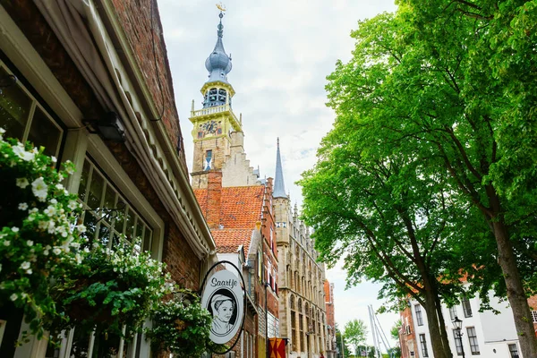 Veere Holanda Junho 2019 Edifícios Históricos Veere Com Pessoas Não — Fotografia de Stock
