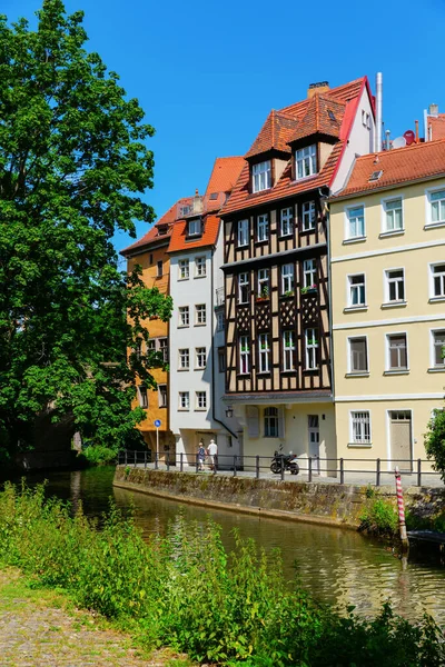 Bamberg Duitsland Juni 2019 Uitzicht Rivier Regnitz Oude Stad Bamberg — Stockfoto