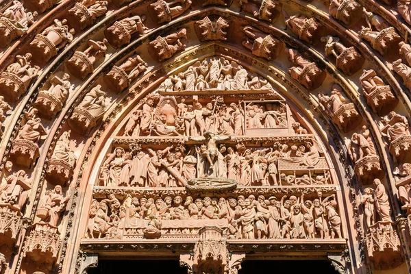 Imagen Detalle Del Portal Catedral Estrasburgo Estrasburgo Francia — Foto de Stock