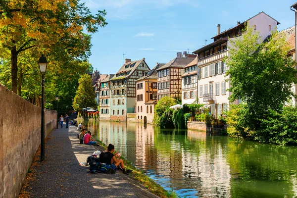 Straatsburg Frankrijk September 2018 Uitzicht Wijk Petite France Met Niet — Stockfoto